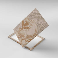 Hawaii Monk Seal and Map Canvas Wall Art Polynesian Kanaka Maoli Beige Vibe LT9 With Frame Beige - Polynesian Pride
