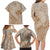 Hawaii Monk Seal and Map Family Matching Long Sleeve Bodycon Dress and Hawaiian Shirt Polynesian Kanaka Maoli Beige Vibe