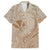 Hawaii Monk Seal and Map Family Matching Long Sleeve Bodycon Dress and Hawaiian Shirt Polynesian Kanaka Maoli Beige Vibe