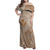 Hawaii Monk Seal and Map Family Matching Off Shoulder Maxi Dress and Hawaiian Shirt Polynesian Kanaka Maoli Beige Vibe