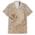 Hawaii Monk Seal and Map Family Matching Off Shoulder Short Dress and Hawaiian Shirt Polynesian Kanaka Maoli Beige Vibe