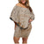 Hawaii Monk Seal and Map Family Matching Off Shoulder Short Dress and Hawaiian Shirt Polynesian Kanaka Maoli Beige Vibe