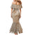 Hawaii Monk Seal and Map Mermaid Dress Polynesian Kanaka Maoli Beige Vibe