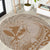 Hawaii Monk Seal and Map Round Carpet Polynesian Kanaka Maoli Beige Vibe