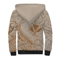 Hawaii Monk Seal and Map Sherpa Hoodie Polynesian Kanaka Maoli Beige Vibe LT9 - Polynesian Pride
