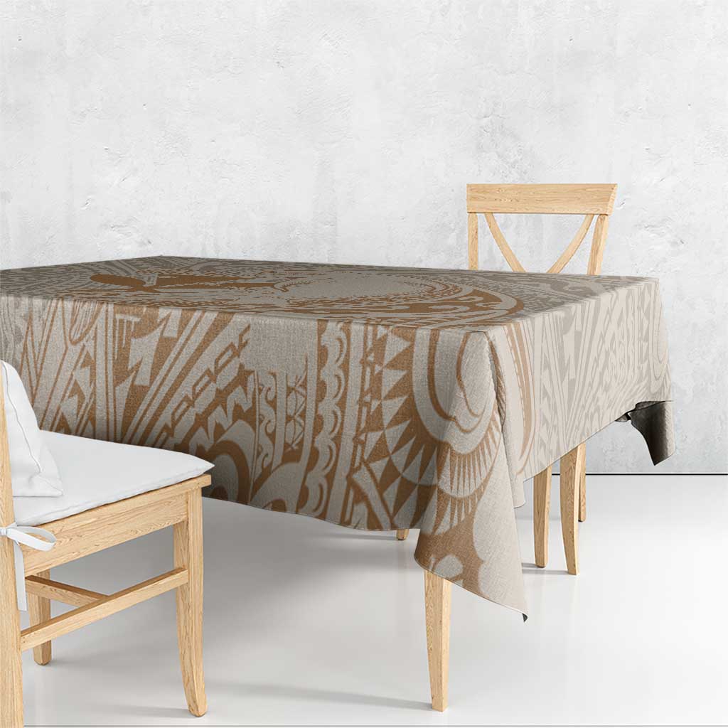 Hawaii Monk Seal and Map Tablecloth Polynesian Kanaka Maoli Beige Vibe LT9 - Polynesian Pride