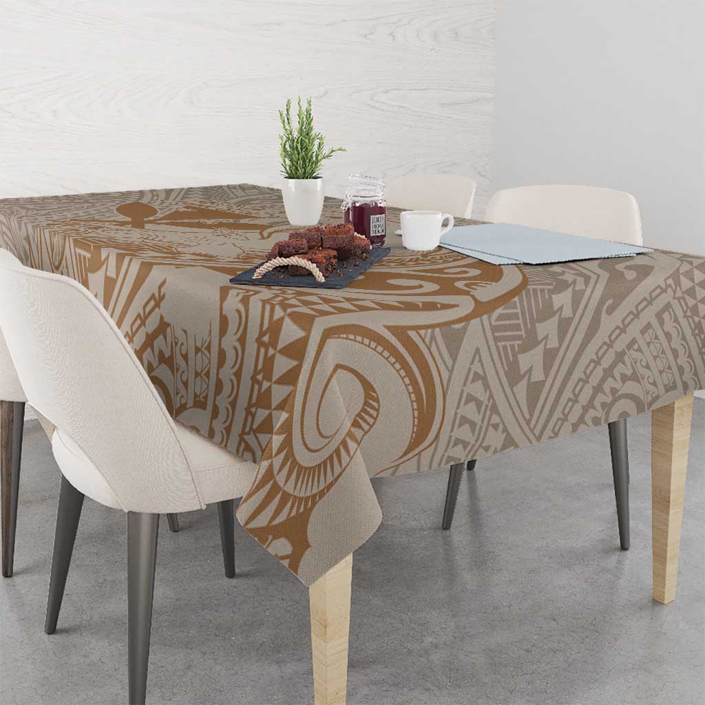 Hawaii Monk Seal and Map Tablecloth Polynesian Kanaka Maoli Beige Vibe LT9 - Polynesian Pride