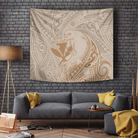 Hawaii Monk Seal and Map Tapestry Polynesian Kanaka Maoli Beige Vibe LT9 - Polynesian Pride
