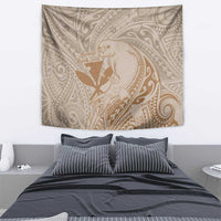 Hawaii Monk Seal and Map Tapestry Polynesian Kanaka Maoli Beige Vibe LT9 - Polynesian Pride