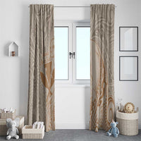 Hawaii Monk Seal and Map Window Curtain Polynesian Kanaka Maoli Beige Vibe LT9 - Polynesian Pride