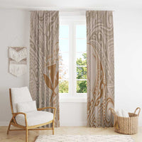 Hawaii Monk Seal and Map Window Curtain Polynesian Kanaka Maoli Beige Vibe LT9 - Polynesian Pride