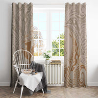 Hawaii Monk Seal and Map Window Curtain Polynesian Kanaka Maoli Beige Vibe LT9 - Polynesian Pride