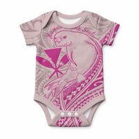 Hawaii Monk Seal and Map Baby Onesie Polynesian Kanaka Maoli Pink Vibe LT9 Pink - Polynesian Pride