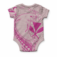 Hawaii Monk Seal and Map Baby Onesie Polynesian Kanaka Maoli Pink Vibe LT9 - Polynesian Pride