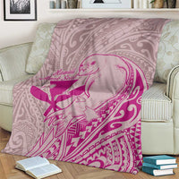 Hawaii Monk Seal and Map Blanket Polynesian Kanaka Maoli Pink Vibe LT9 - Polynesian Pride