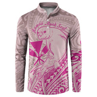 Hawaii Monk Seal and Map Button Sweatshirt Polynesian Kanaka Maoli Pink Vibe LT9 Pink - Polynesian Pride