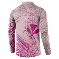 Hawaii Monk Seal and Map Button Sweatshirt Polynesian Kanaka Maoli Pink Vibe LT9 - Polynesian Pride