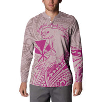 Hawaii Monk Seal and Map Button Sweatshirt Polynesian Kanaka Maoli Pink Vibe LT9 - Polynesian Pride