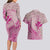 Hawaii Monk Seal and Map Couples Matching Long Sleeve Bodycon Dress and Hawaiian Shirt Polynesian Kanaka Maoli Pink Vibe