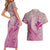 Hawaii Monk Seal and Map Couples Matching Short Sleeve Bodycon Dress and Hawaiian Shirt Polynesian Kanaka Maoli Pink Vibe