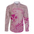 Hawaii Monk Seal and Map Family Matching Long Sleeve Bodycon Dress and Hawaiian Shirt Polynesian Kanaka Maoli Pink Vibe