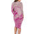 Hawaii Monk Seal and Map Family Matching Long Sleeve Bodycon Dress and Hawaiian Shirt Polynesian Kanaka Maoli Pink Vibe