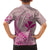 Hawaii Monk Seal and Map Family Matching Off Shoulder Short Dress and Hawaiian Shirt Polynesian Kanaka Maoli Pink Vibe