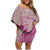 Hawaii Monk Seal and Map Family Matching Off Shoulder Short Dress and Hawaiian Shirt Polynesian Kanaka Maoli Pink Vibe