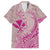 Hawaii Monk Seal and Map Family Matching Short Sleeve Bodycon Dress and Hawaiian Shirt Polynesian Kanaka Maoli Pink Vibe