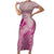 Hawaii Monk Seal and Map Family Matching Short Sleeve Bodycon Dress and Hawaiian Shirt Polynesian Kanaka Maoli Pink Vibe