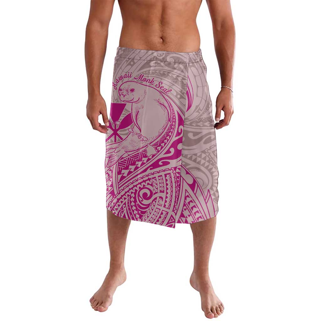 Hawaii Monk Seal and Map Lavalava Polynesian Kanaka Maoli Pink Vibe LT9 Pink - Polynesian Pride