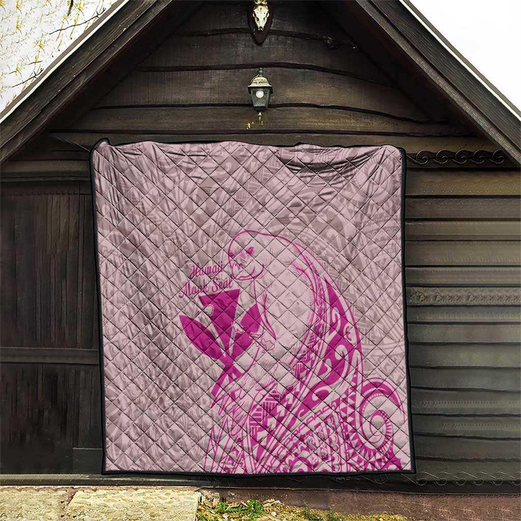 Hawaii Monk Seal and Map Quilt Polynesian Kanaka Maoli Pink Vibe LT9 - Polynesian Pride