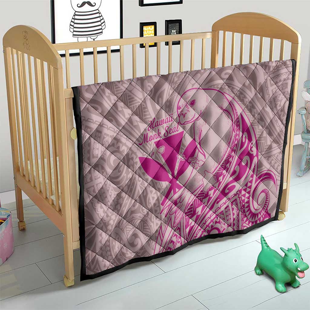 Hawaii Monk Seal and Map Quilt Polynesian Kanaka Maoli Pink Vibe LT9 - Polynesian Pride