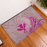 Hawaii Monk Seal and Map Rubber Doormat Polynesian Kanaka Maoli Pink Vibe LT9 - Polynesian Pride