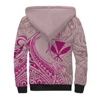 Hawaii Monk Seal and Map Sherpa Hoodie Polynesian Kanaka Maoli Pink Vibe LT9 - Polynesian Pride