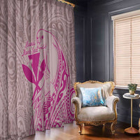 Hawaii Monk Seal and Map Window Curtain Polynesian Kanaka Maoli Pink Vibe LT9 - Polynesian Pride