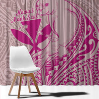 Hawaii Monk Seal and Map Window Curtain Polynesian Kanaka Maoli Pink Vibe LT9 - Polynesian Pride
