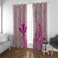 Hawaii Monk Seal and Map Window Curtain Polynesian Kanaka Maoli Pink Vibe LT9 With Grommets Pink - Polynesian Pride