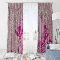 Hawaii Monk Seal and Map Window Curtain Polynesian Kanaka Maoli Pink Vibe LT9 - Polynesian Pride