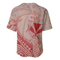 Hawaii Monk Seal and Map Baseball Jersey Polynesian Kanaka Maoli Red Vibe LT9 - Polynesian Pride