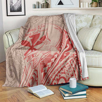 Hawaii Monk Seal and Map Blanket Polynesian Kanaka Maoli Red Vibe LT9 Red - Polynesian Pride