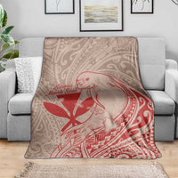Hawaii Monk Seal and Map Blanket Polynesian Kanaka Maoli Red Vibe LT9 - Polynesian Pride