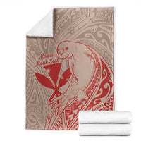 Hawaii Monk Seal and Map Blanket Polynesian Kanaka Maoli Red Vibe LT9 - Polynesian Pride