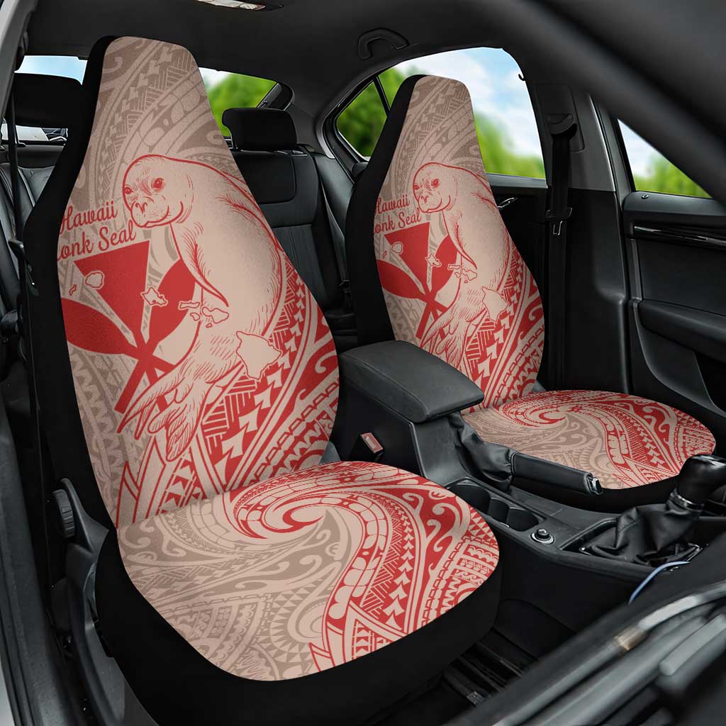 Hawaii Monk Seal and Map Car Seat Cover Polynesian Kanaka Maoli Red Vibe LT9 One Size Red - Polynesian Pride