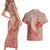 Hawaii Monk Seal and Map Couples Matching Short Sleeve Bodycon Dress and Hawaiian Shirt Polynesian Kanaka Maoli Red Vibe