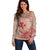 Hawaii Monk Seal and Map Off Shoulder Sweater Polynesian Kanaka Maoli Red Vibe