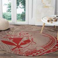 Hawaii Monk Seal and Map Round Carpet Polynesian Kanaka Maoli Red Vibe LT9 - Polynesian Pride