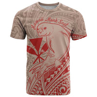 Hawaii Monk Seal and Map T Shirt Polynesian Kanaka Maoli Red Vibe LT9 Red - Polynesian Pride