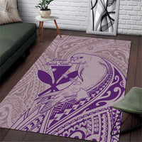 Hawaii Monk Seal and Map Area Rug Polynesian Kanaka Maoli Violet Vibe LT9 Violet - Polynesian Pride