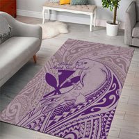 Hawaii Monk Seal and Map Area Rug Polynesian Kanaka Maoli Violet Vibe LT9 - Polynesian Pride